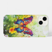 Coque Pour iPhone 14 Papillon Bleu Orange ailes (Verso Horizontal)