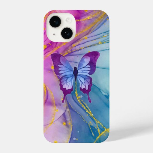 Coque Pour iPhone 14 Papillon d'art graphique Imaginaire (Verso)