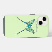 Coque Pour iPhone 14 papillon de lune insecte vert nom (Verso Horizontal)