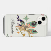 Coque Pour iPhone 14 Papillon fée, Art Graphique Vert, Fae Inspiré (Verso Horizontal)
