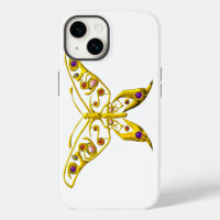 PAPILLON HYPER EN OR AVEC GEMMES Blanc