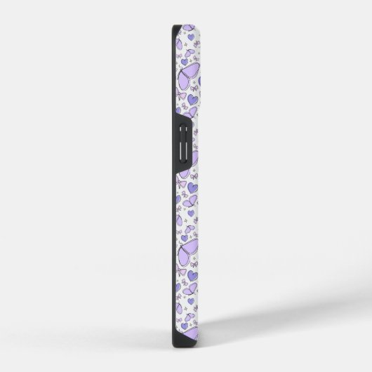 Coque Pour iPhone 14 Papillon Violet Mignon Esthétique (Côté droit)