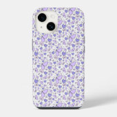 Coque Pour iPhone 14 Papillon Violet Mignon Esthétique (Verso)
