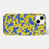 Coque Pour iPhone 14 Papillons délicats jaune floral (Verso Horizontal)