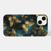Coque Pour iPhone 14 Papillons d'or Minuscule iPhone 14 Coque (Verso Horizontal)