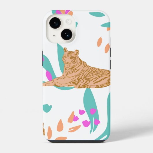 Coque Pour iPhone 14 Parade du tigre (Verso)