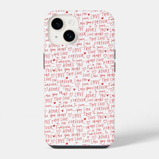 Coque Pour iPhone 14 Paroles romantiques de la Saint-Valentin (Verso)