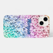 Coque Pour iPhone 14 Parties scintillant arc-en-ciel gras chatoyant (Verso Horizontal)