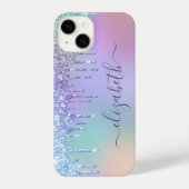 Coque Pour iPhone 14 Parties scintillant arc-en-ciel personnalisée (Verso)