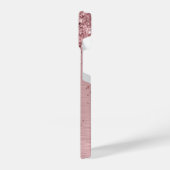 Coque Pour iPhone 14 Parties scintillant en métal brossé rose pâle Nom  (Côté gauche)