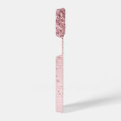 Coque Pour iPhone 14 Parties scintillant en métal brossé rose pâle Nom  (Côté droit)