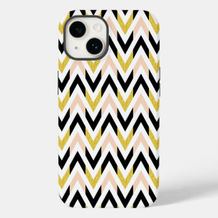 Coque Pour iPhone 14 Parties scintillant Faux géométrique Chevron Motif