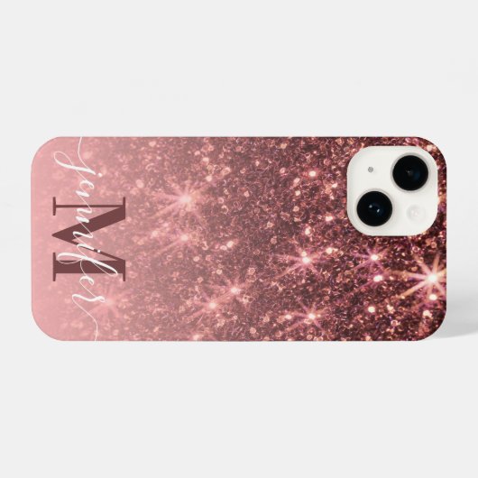 Coque Pour iPhone 14 Parties scintillant or Rose (Verso Horizontal)