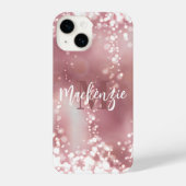 Coque Pour iPhone 14 Parties scintillant or rose (Verso)