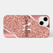 Coque Pour iPhone 14 Parties scintillant rose Gold Foil (Verso Horizontal)