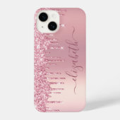 Coque Pour iPhone 14 Parties scintillant rose personnalisée (Verso)