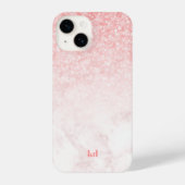 Coque Pour iPhone 14 Parties scintillant rose rose-or marbre texture (Verso)
