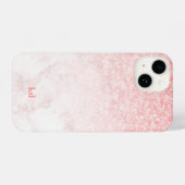 Coque Pour iPhone 14 Parties scintillant rose rose-or marbre texture (Verso Horizontal)