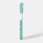 Coque Pour iPhone 14 Parties scintillant verte à la menthe personnalisé (Côté droit)