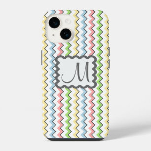 Coque Pour iPhone 14 Pastel Chevron avec Monogram de Shirley Taylor