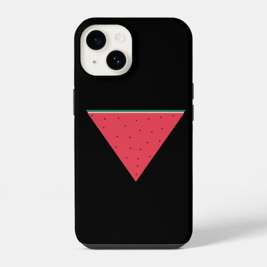 Coque Pour iPhone 14 Pastèque sur résistance du triangle rouge inversé (Verso)