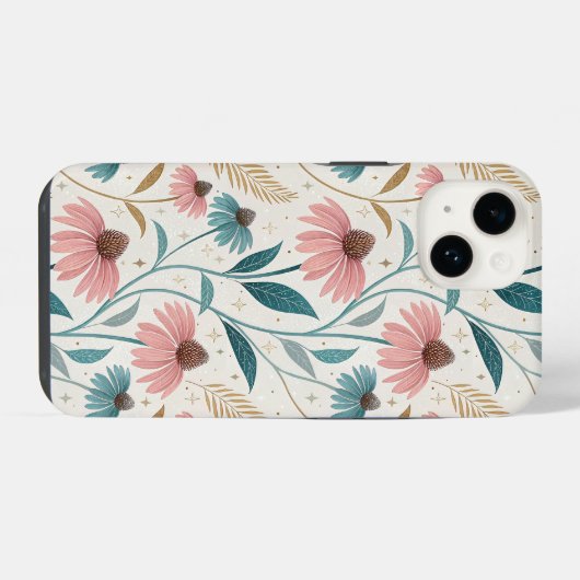 Coque Pour iPhone 14 Pattern Echineceas Glitter (Verso Horizontal)