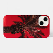 Coque Pour iPhone 14 paume rouge (Verso Horizontal)