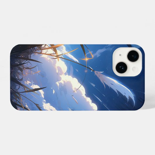 Coque Pour iPhone 14 Paysage animé venteux (Verso Horizontal)
