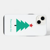 Coque Pour iPhone 14 Peace Love Joy Christmas Tree personnalisable (Verso Horizontal)