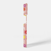 Coque Pour iPhone 14 Peach Spring Floral Monogramme Prénom (Côté droit)