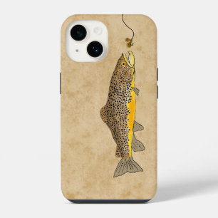 Coque Pour iPhone 14 Pêche à la mouche truite brune