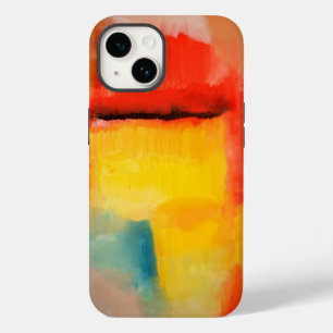 Coque Pour iPhone 14 Peinture Abstraite Moderne Rouge Jaune