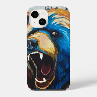 Coque Pour iPhone 14 Peinture d'ours grizzly - Art faunique