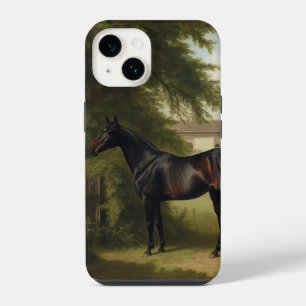 Coque Pour iPhone 14 Peinture équestre vintage cheval noir Hunter