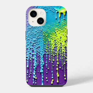 Coque Pour iPhone 14 Peinture Texturée Explosion de Couleur Abstraite q