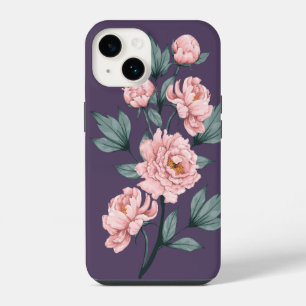 Coque Pour iPhone 14 Peonies roses Fleurs d'Aquarelle Florale