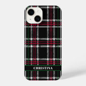 Coque Pour iPhone 14 Personalized Christmas Plaid phone case (Verso)