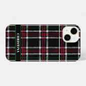 Coque Pour iPhone 14 Personalized Christmas Plaid phone case (Verso Horizontal)