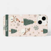 Coque Pour iPhone 14 Personalized Christmas snowman phone case (Verso Horizontal)