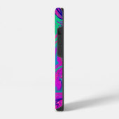 Coque Pour iPhone 14 Personnalisé Cool Groovy Rose Ondulé Turquoise (Côté gauche)