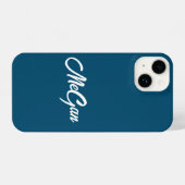 Coque Pour iPhone 14 Personnalisé Nom Personnalisé Coque Monogramme élé (Verso Horizontal)