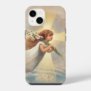 Coque Pour iPhone 14 Petit ange bébé tenant des lys