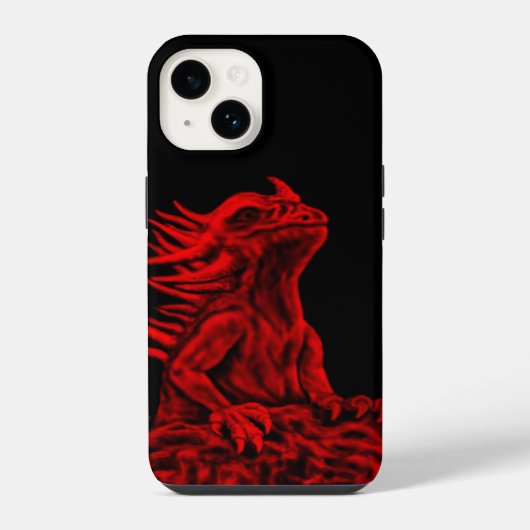 Coque Pour iPhone 14 Petit dragon rouge (Verso)