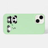Coque Pour iPhone 14 Petites pandas mignonnes sur vert (Verso Horizontal)