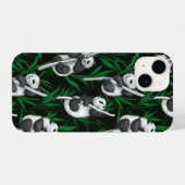Coque Pour iPhone 14 Petits panda sur vert foncé (Verso Horizontal)
