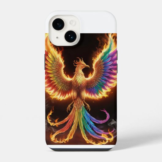 Coque Pour iPhone 14 "Phoenix Rising: une danse de flammes" (Verso)
