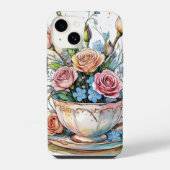 Coque Pour iPhone 14 phonécase florale (Verso)