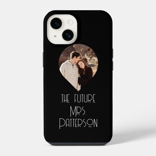Coque Pour iPhone 14 Photo de la future Mme Mariée moderne Script Nom (Verso)