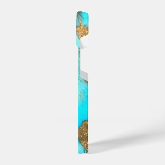 Coque Pour iPhone 14 photo en pierre turquoise (Côté gauche)