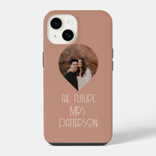 Coque Pour iPhone 14 Photo La future Mme Mariée moderne Script Nom (Verso)